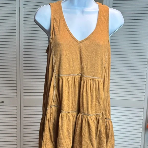 Anthropology Mustard /Brown Sleeveless Tank Top - Picture 2 of 6